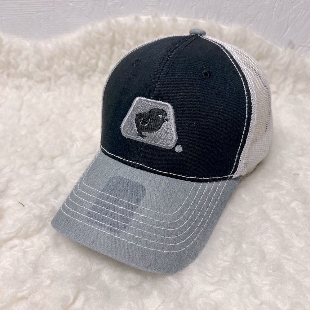 Invasion gray black chicken patch trucker stapback hat OS adjustable
